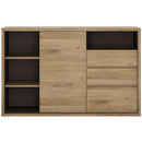 Shetland Oak Finish 1 Door 3 Drawer Sideboard by Lavishway | Sideboards-44613