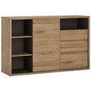 Shetland Oak Finish 1 Door 3 Drawer Sideboard by Lavishway | Sideboards-44610