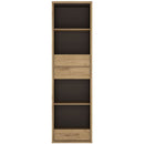 Shetland Oak Finish Tall Narrow Bookcase by Lavishway | Book Shelves and Cabinets-44673