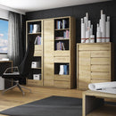 Shetland Oak Finish Tall Narrow Bookcase by Lavishway | Book Shelves and Cabinets-44675