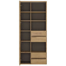 Shetland Oak Finish Tall Wide Bookcase by Lavishway | Book Shelves and Cabinets-44646