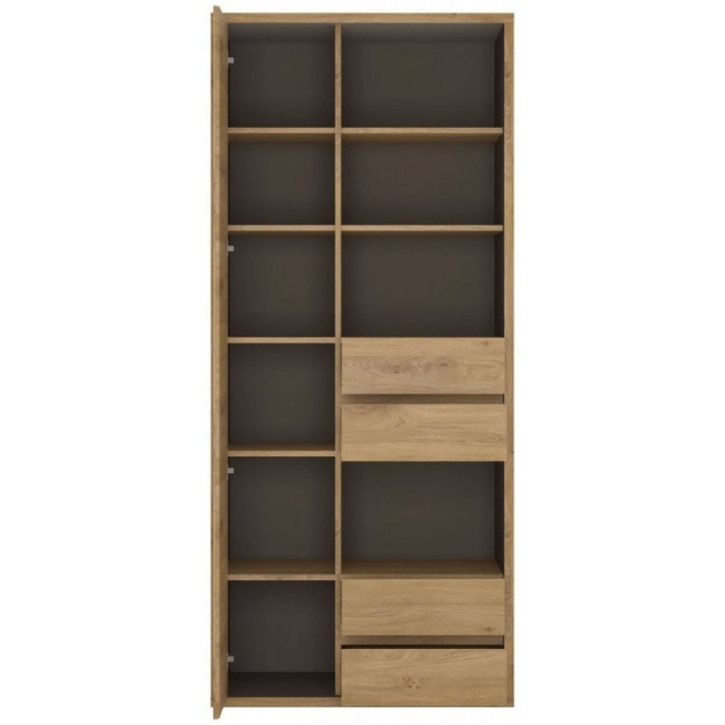 Shetland Oak Finish Tall Wide Bookcase by Lavishway | Book Shelves and Cabinets-44646