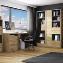 Shetland Oak Finish Tall Wide Bookcase by Lavishway | Book Shelves and Cabinets-44647