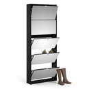 Shoes 5 Mirror Tilting Doors Shoe Cabinet