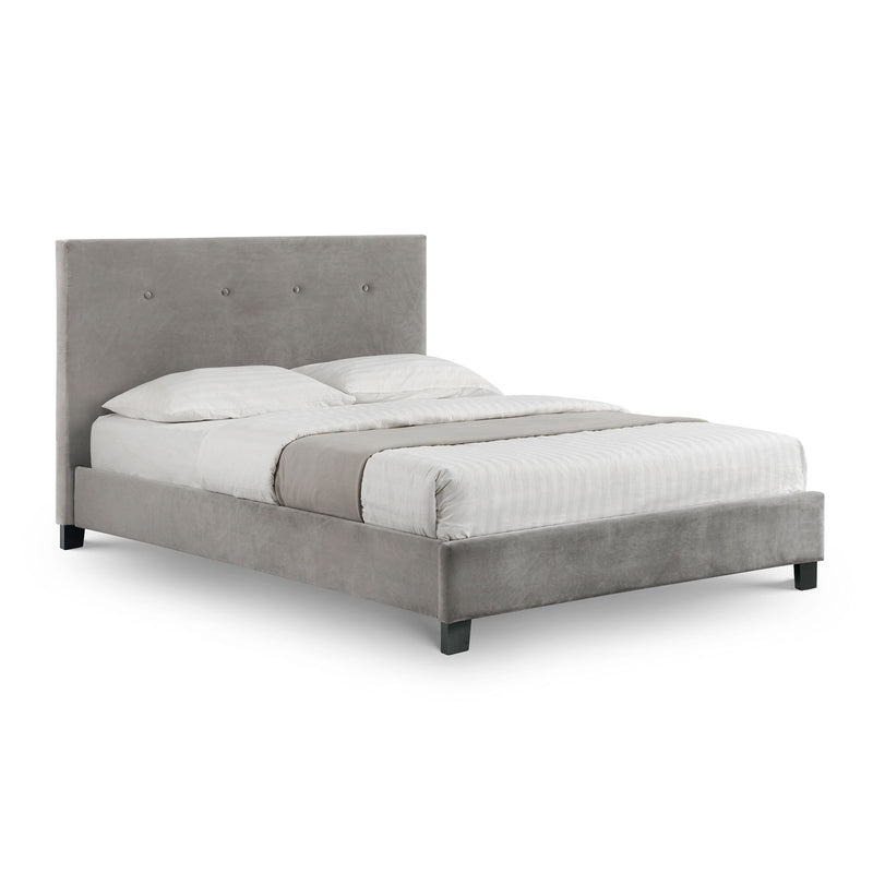 Shoreditch Slate Grey Velvet Bed Frame by Lavishway | Velvet Bed-60867