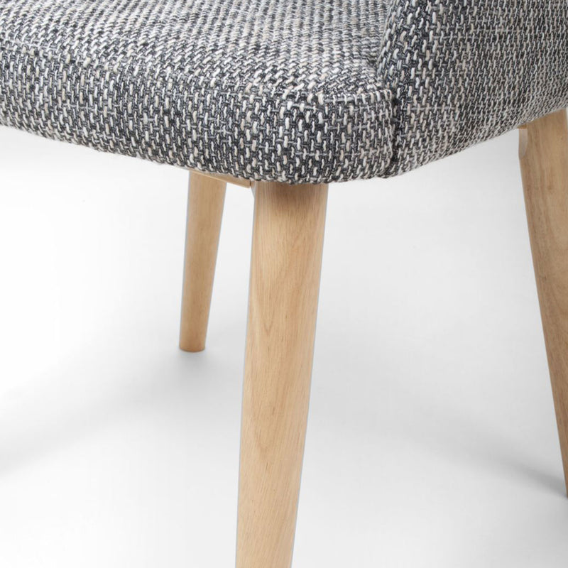 Sidcup Tweed Fabric Dining Chair Set of 2 by Lavishway | Dining Chairs-27325