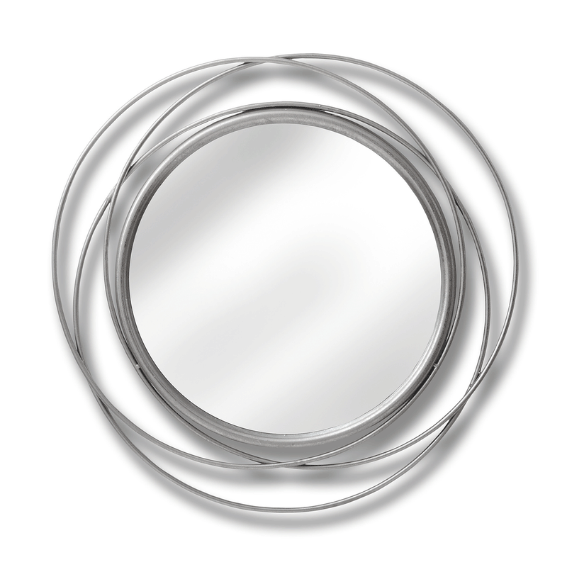 Contemporary Silver Circle Wall Mirror by Lavishway | Wall Mirrors-50339