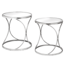 Silver Curved Design Tables In Pair by Lavishway | Nest of Tables-51109