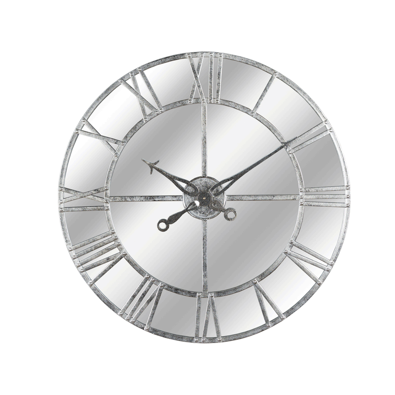Unique Foil Mirrored Silver Wall Clock by Lavishway | Wall Clocks-51540