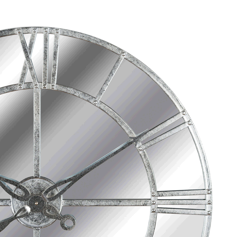 Unique Foil Mirrored Silver Wall Clock by Lavishway | Wall Clocks-51541