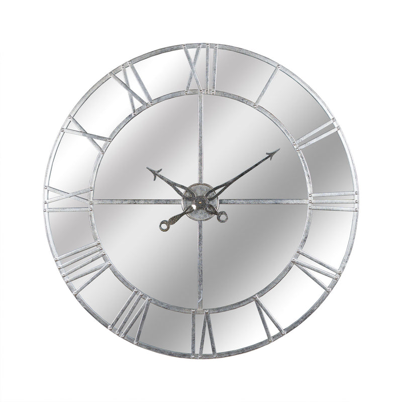 Roman Numeral Silver Foil Mirrored Wall Clock by Lavishway | Wall Clocks-51620