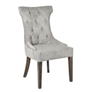 Silver Fabric Wing Ring Backed Dining Chair by Lavishway | Dining Chairs-51095