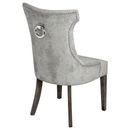 Silver Fabric Wing Ring Backed Dining Chair by Lavishway | Dining Chairs-51096