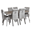 Silver Fabric Wing Ring Backed Dining Chair by Lavishway | Dining Chairs-51101