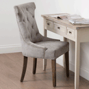 Silver Fabric Wing Ring Backed Dining Chair by Lavishway | Dining Chairs-51094