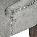 Silver Fabric Wing Ring Backed Dining Chair by Lavishway | Dining Chairs-51098