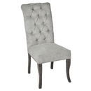 Modern Roll Top Silver Fabric Dining Chair by Lavishway | Dining Chairs-51087