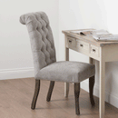 Modern Roll Top Silver Fabric Dining Chair by Lavishway | Dining Chairs-51086