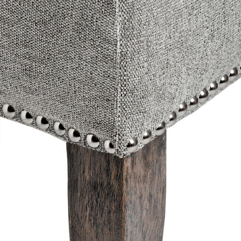 Modern Roll Top Silver Fabric Dining Chair by Lavishway | Dining Chairs-51090