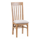 Slat Back Oak Dining Chair With Fabric Seat by Lavishway | Dining Chairs-32738