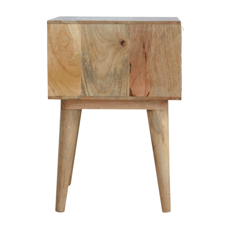 Odeon White Carved 1 Drawer Bedside Table by Lavishway | Bedside Tables-57402