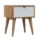 Odeon White Carved 1 Drawer Bedside Table by Lavishway | Bedside Tables-57399