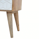 Odeon White Carved 1 Drawer Bedside Table by Lavishway | Bedside Tables-57405