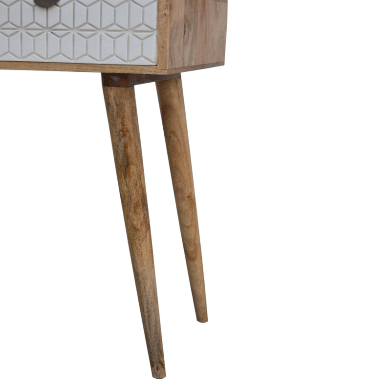 Odeon White Carved 2 Drawers Console Table by Lavishway | Hallway Console Table-57395