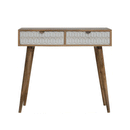 Odeon White Carved 2 Drawers Console Table by Lavishway | Hallway Console Table-57391