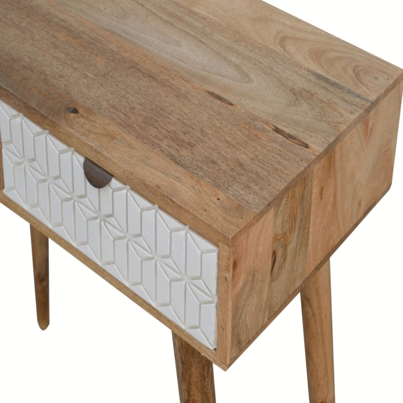 Odeon White Carved 2 Drawers Console Table by Lavishway | Hallway Console Table-57397