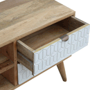 Odeon White Carved 2 Drawers Media Unit by Lavishway | TV Units Cabinets-57386