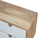 Odeon White Carved 2 Drawers Media Unit by Lavishway | TV Units Cabinets-57388