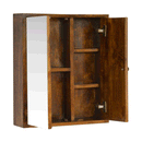 Aurora Chestnut Finish Mirror Door Cabinet by Lavishway | Cupboards & Cabinets-57376