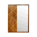Aurora Chestnut Finish Mirror Door Cabinet by Lavishway | Cupboards & Cabinets-57377