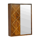 Aurora Chestnut Finish Mirror Door Cabinet by Lavishway | Cupboards & Cabinets-57375
