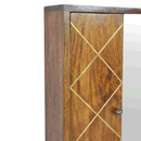 Aurora Chestnut Finish Mirror Door Cabinet by Lavishway | Cupboards & Cabinets-57382