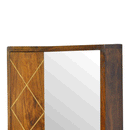 Aurora Chestnut Finish Mirror Door Cabinet by Lavishway | Cupboards & Cabinets-57381