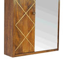Aurora Chestnut Finish Mirror Door Cabinet by Lavishway | Cupboards & Cabinets-57380