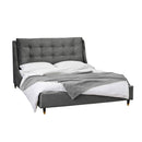 Sloane High Headboard Velvet Bed by Lavishway | Velvet Bed-28390
