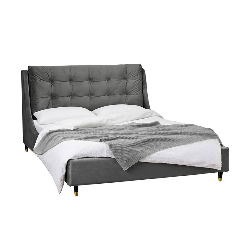Sloane High Headboard Velvet Bed by Lavishway | Velvet Bed-28390