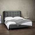 Sloane High Headboard Velvet Bed by Lavishway | Velvet Bed-28389