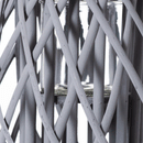 Wicker Bulbous Grey Candle Holder Lantern by Lavishway | Candle Holders-51355
