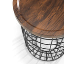 Smithson Walnut Finish Top Storage Lamp Table by Lavishway | Side Tables-60781