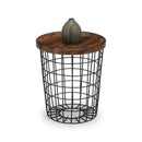 Smithson Walnut Finish Top Storage Lamp Table by Lavishway | Side Tables-60777