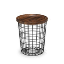 Smithson Walnut Finish Top Storage Lamp Table by Lavishway | Side Tables-60778