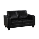 Black Faux Leather 2 Seater Sofa by Lavishway | Leather Sofa-28395