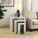 Sofia Glass Silver Nest of 3 Tables by Lavishway | Nest of Tables-23795