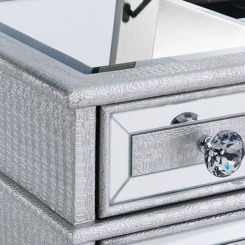 Sofia Mirrored Silver Dressing Table by Lavishway | Dressing Tables-23441