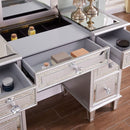Sofia Mirrored Silver Dressing Table by Lavishway | Dressing Tables-23437