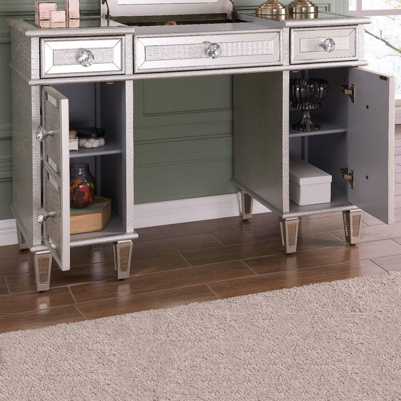 Sofia Mirrored Silver Dressing Table by Lavishway | Dressing Tables-23436
